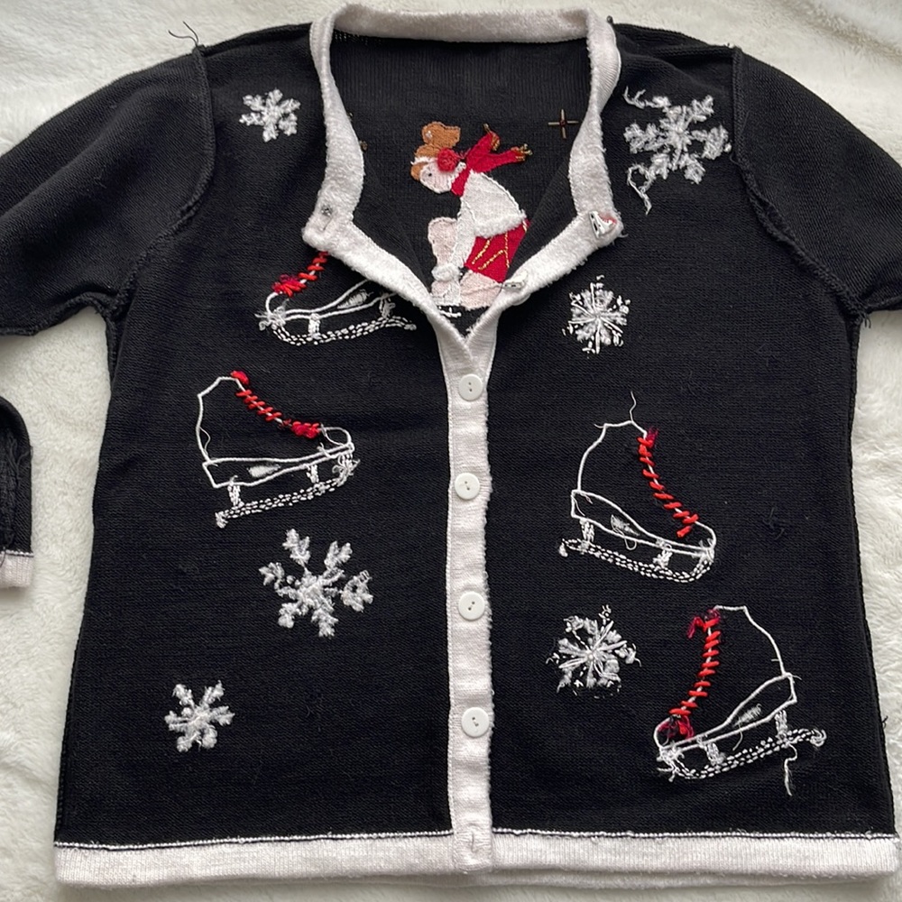 Vintage Storybook Knits Womens Skating Dream Cardigan Sweater Sz 1X** - Picture 7 of 16